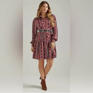 Wrangler Retro Port Royale Western Snap Tiered Dress Size Small NWT